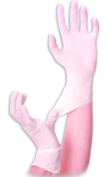 Größe XL Spezial Einweg-Handschuh aus Synthetik puderfrei Länge 24cm ELASTIC Weiß 100 Stück 